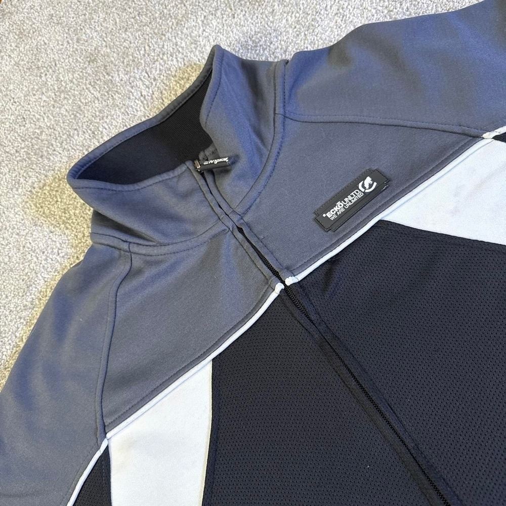 Y2K Ecko Unltd Track Jacket Black Gray Full Zip Skater XXL - Picture 2 of 8